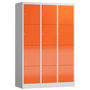 ClassiX Schließfachschrank feuerrot, lichtgrau X-523434, 12 Schließfächer 118,5 x 50,0 x 180,0 cm