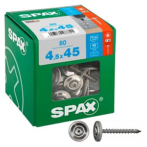 SPAX® Spenglerschrauben T20 Linsensenkkopf A2 4587000450456 4,5 mm x 45 mm, 80 St.