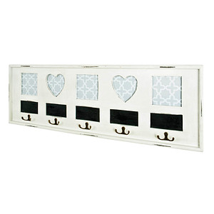 HAKU Möbel Wandgarderobe 28321 weiß Holz 5 Haken 77,0 x 26,0 cm, 1 St.