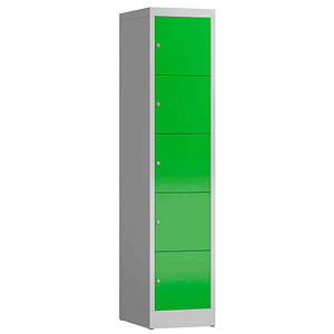 ClassiX Schließfachschrank gelbgrün, lichtgrau X-523515, 5 Schließfächer 41,5 x 50,0 x 180,0 cm