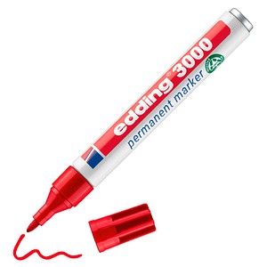 edding 3000 Permanentmarker rot 1,5 - 3,0 mm, 1 St.