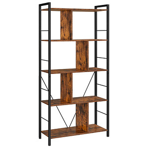 VASAGLE Bücherregal braun, schwarz 74,0 x 30,0 x 150,0 cm, 1 St.