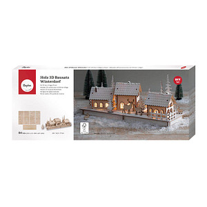 Rayher Holzbausatz Winterdorf 84-tlg. beige