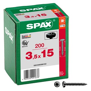 SPAX® Universalschrauben T15 Halbrundkopf BLAX 0201040350153 3,5 mm x 15 mm, 200 St.