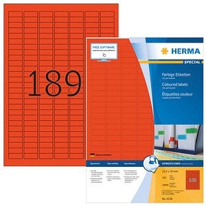 HERMA Etiketten 4238 rot 25,4 x 10,0 mm, 10 Blatt