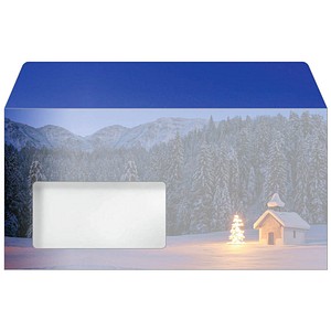 SIGEL Weihnachtsbriefumschläge Christmas Chapel DIN lang mit Fenster, 50 St.
