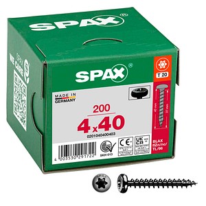 SPAX® Universalschrauben T20 Halbrundkopf BLAX 0201040400403 4 mm x 40 mm, 200 St.