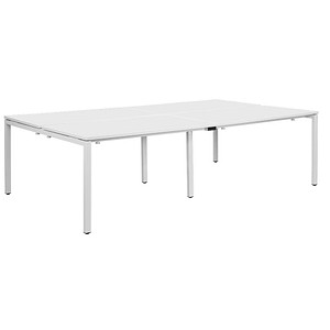 PAPERFLOW easyDesk Doppelschreibtisch weiß rechteckig, 4-Fuß-Gestell weiß 240,0 x 166,0 cm