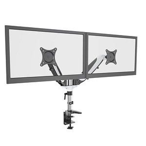 ergoleben Monitor-Halterung GS220TK EL0003 weiß, schwarz, silber für 2 Monitore, Tischklemme