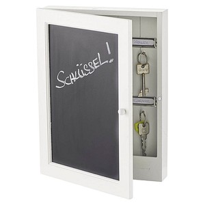 Zeller Tafel Schlüsselkasten weiß mit 6 Haken, 22,0 x 5,0 x 30,0 cm, 1 St.