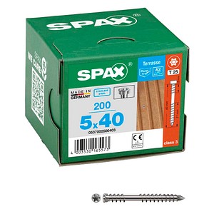 SPAX® Terrassenschrauben T25 Zylinderkopf Edelstahl A2 0537000500403 5 mm x 40 mm, 200 St.