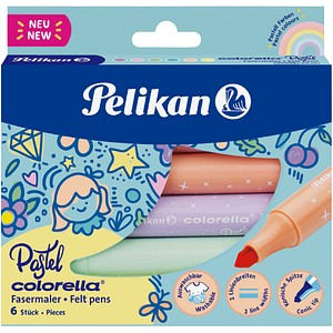 Pelikan Colorella Pastell 411 Filzstifte farbsortiert, 6 St.