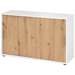 HAMMERBACHER Schiebetürenschrank 1752S, V1752S/W/R/CE asteiche, weiß 1 Fachboden 120,0 x 40,0 x 74,8 cm