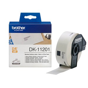brother Etikettenrolle für Etikettendrucker DK11201 weiß, 29,0 x 90,0 mm, 1 x 400 Etiketten