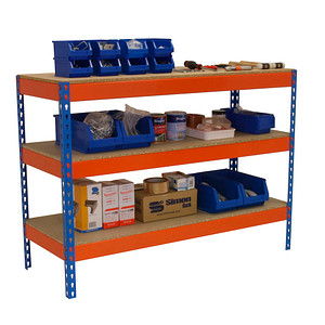 Simonrack Werkbank SIMONWORK BASIC 3 orange, blau 150,0 x 75,0 x 90,0 cm