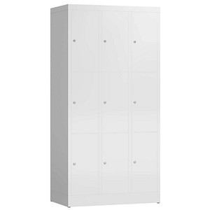 ClassiX Schließfachschrank signalweiß X-520337, 9 Schließfächer 87,0 x 50,0 x 180,0 cm