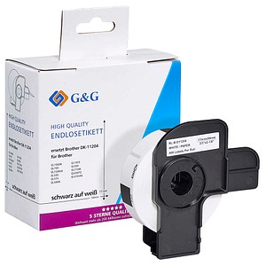 G&G Etikettenrolle für Etikettendrucker ersetzt brother DK-11204 weiß, 17,0 x 54,0 mm, 1 x 400 Etiketten