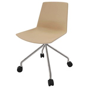 Quadrifoglio Besucherstuhl Clue beige, weiß Kunstleder, 1 St.