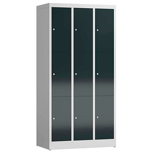 ClassiX Schließfachschrank anthrazit, lichtgrau X-520338, 9 Schließfächer 87,0 x 50,0 x 180,0 cm