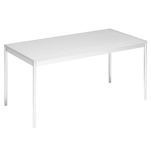viasit System4 Schreibtisch transparent rechteckig, 4-Fuß-Gestell chrom 160,0 x 80,0 cm