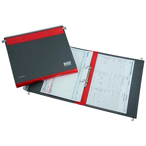 BOI Patienten-Dokumentations-Hängemappe Kunststoff rot DIN A4 1x 2 Ringmechanik, 10 St.