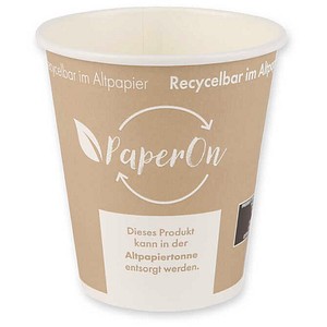 NATURE Star Einweg-Kaffeebecher PaperOn hellbraun, weiß 250 ml, 50 St.