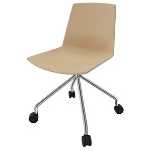Quadrifoglio Besucherstuhl Clue beige, grau Kunstleder, 1 St.