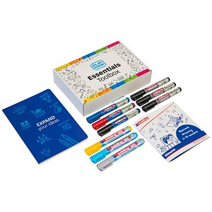 PLAYROOM Moderationszubehör Visualisation 3x Whiteboardmarker, 3x Flipchartmarker, 3x Flipchart-Effektmarker, 1x Notizbuch, 1x Broschüre „Die Macht der visuellen Kommunikation“