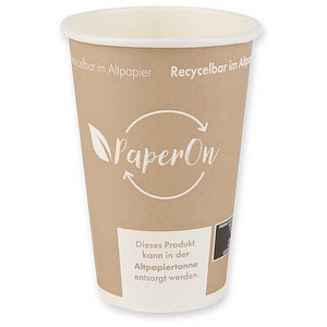 NATURE Star Einweg-Kaffeebecher PaperOn hellbraun, weiß 300 ml, 50 St.