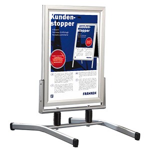 FRANKEN Kundenstopper Outdoor Plus silber DIN A1 2 Fächer