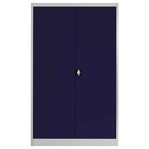 mauser Stahlschrank entero BF5-12 - 7035/5003 lichtgrau, saphirblau 4 Fachböden 120,0 x 50,0 x 195,0 cm, aufgebaut, 1 St.