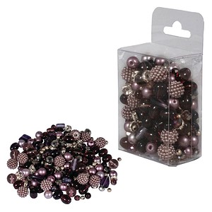 Rayher Perlen-Set Glasperlenmix mit Effektperlen violett