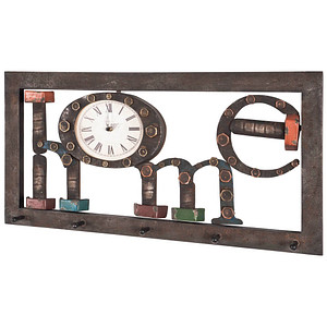 HAKU Möbel Wandgarderobe 89959 Schriftzug Home Holz 5 Haken 70,0 x 35,0 cm, 1 St.