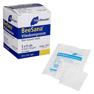 Meditrade® Vlies-Kompressen BeeSana® 1137 weiß 5,0 x 5,0 cm, 50 St.