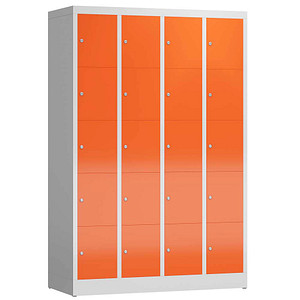 ClassiX Schließfachschrank feuerrot, lichtgrau X-520544, 20 Schließfächer 118,5 x 50,0 x 180,0 cm