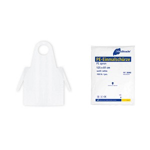 Meditrade® unisex Überwurfschürze weiß Einheitsgröße 100 St.