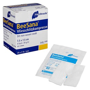Meditrade® Vlies-Kompressen BeeSana® 1243 weiß 7,5 x 7,5 cm, 50 St.