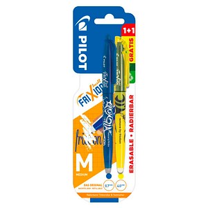 AKTION: PILOT FRIXION ball Tintenroller-Set 0,35 mm, Schreibfarbe: blau, 1 Set + GRATIS 1x FRIXION light Textmarker gelb