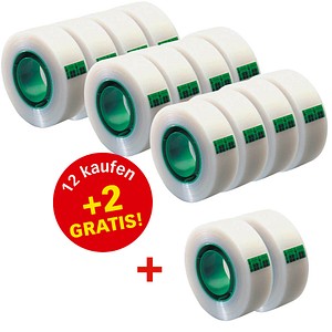 12 + 2 GRATIS: Scotch Magic™ Tape Klebefilm matt 19,0 mm x 33,0 m 12 Rollen + GRATIS 2 Rollen