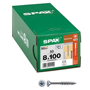 SPAX® Holzbauschrauben T40 Senkkopf WIROX 0191010801005 8 mm x 100 mm, 50 St.