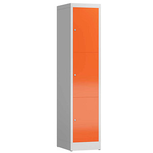 ClassiX Schließfachschrank feuerrot, lichtgrau X-523314, 3 Schließfächer 41,5 x 50,0 x 180,0 cm