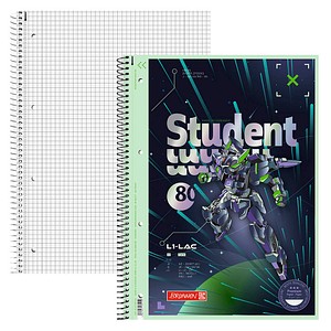 BRUNNEN Collegeblock Premium Student Robot Heroes  kariert DIN A4 Innen- und Außenrand, 1 St.