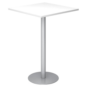 HAMMERBACHER Stehtisch quadratisch Spanplatte weiß 80,0 x 80,0 x 111,6 cm, 1 St.