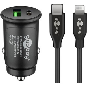 goobay Kfz-Ladeadapter schwarz, 27 Watt