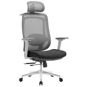 LÜLLMANN Bürostuhl, 210460 Stoff grau, Gestell alu