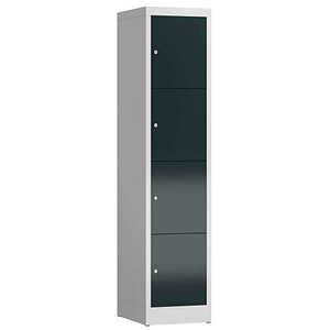 ClassiX Schließfachschrank anthrazit, lichtgrau X-523418, 4 Schließfächer 41,5 x 50,0 x 180,0 cm