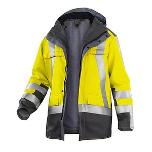 KÜBLER® unisex Warnjacke PSA SAFETY X8 warngelb, anthrazit Größe S