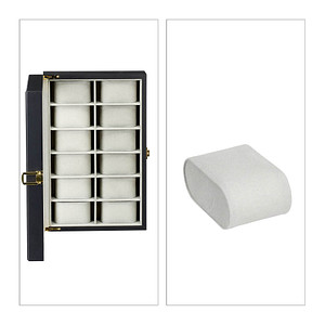 relaxdays Uhrenbox schwarz 31,0 x 20,0 x 8,0 cm, 1 St.