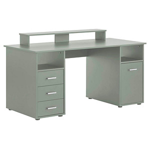 MÖBELPARTNER Niels light Schreibtisch pistazie rechteckig, Wangen-Gestell grün 150,0 x 70,0 cm