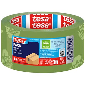 tesa Packband tesapack® Strong Recycled 100% recycled plastic grün 50,0 mm x 66,0 m 1 Rolle